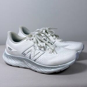 New Balance Fresh Foam X Running Shoes Womens 8 White Metallic Silver Sneakers